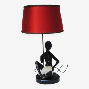 Old african woman statuette lamp