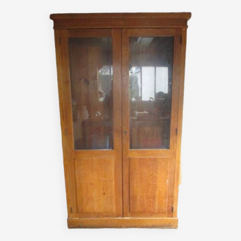 Large old oak administration cabinet