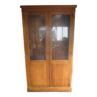 Large old oak administration cabinet