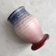 Vintage blue and pink ceramic vase
