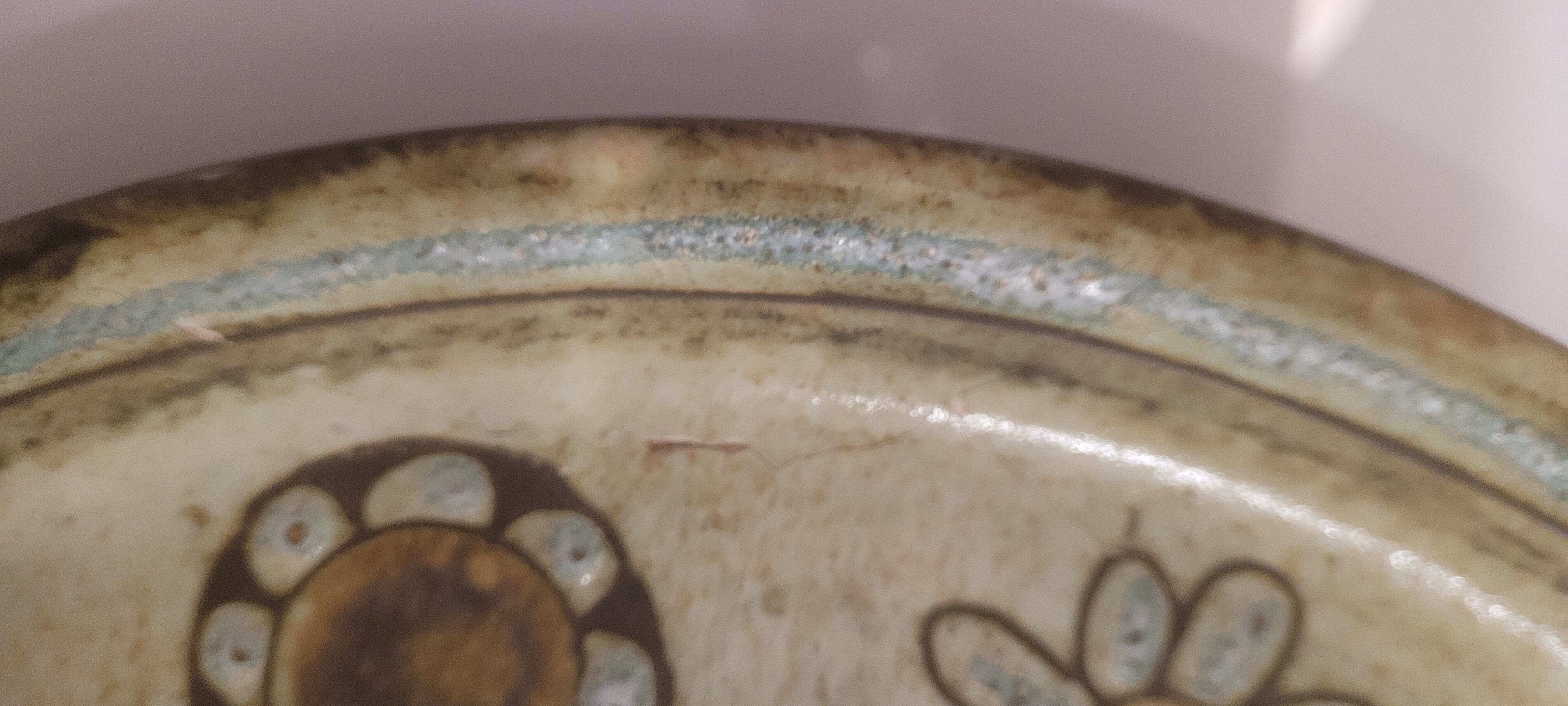 Dish / plate vintage ceramic wall decoration by Danuta Le Henaff