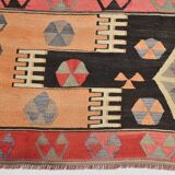 6x8 Kilim Multicolor Geometric Style Kilim Rug, 168x235 Cm