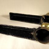 Pair of brass and cast iron chenets