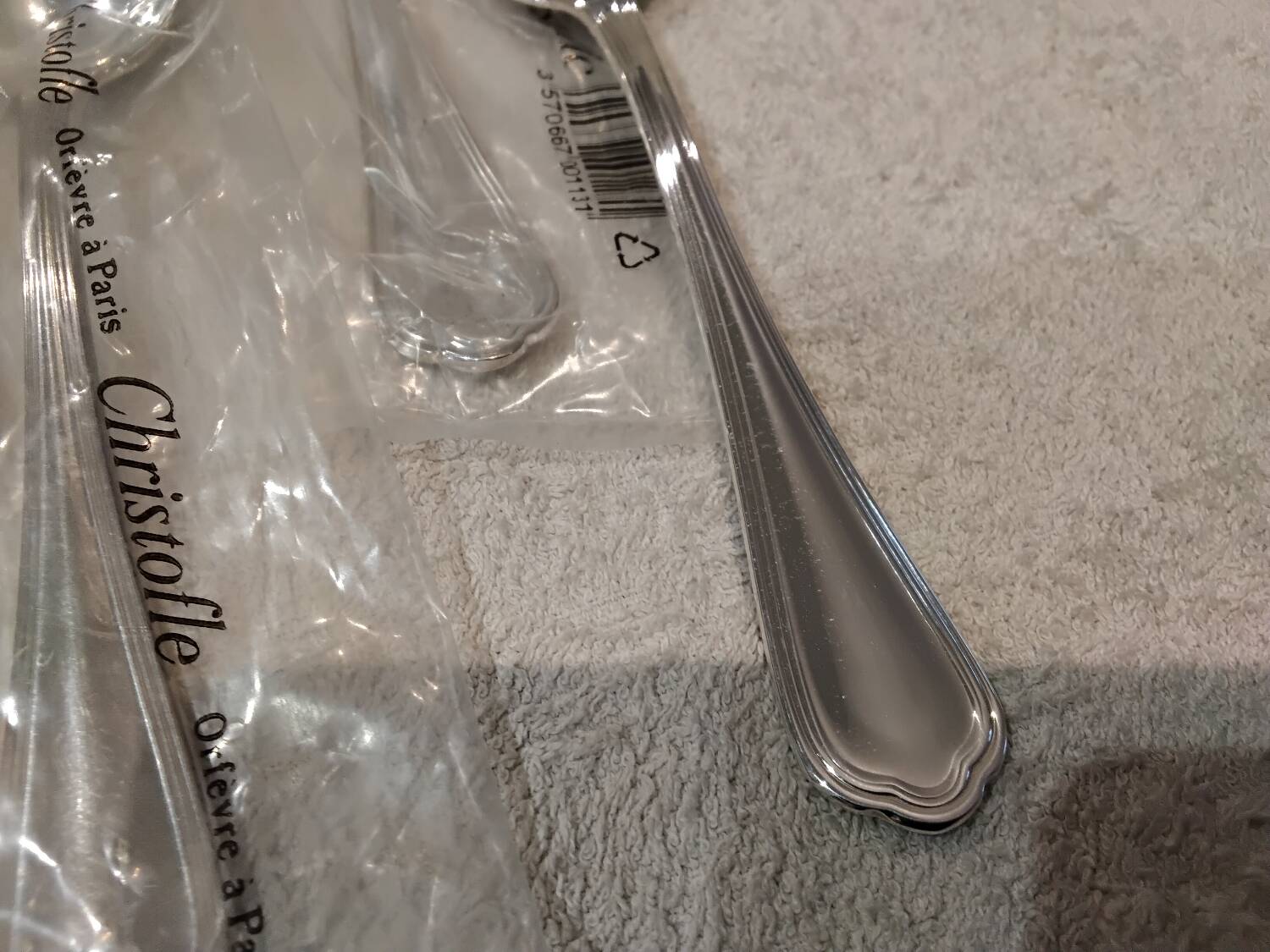 4 silver-plated dessert spoons by Christofle Spatours, new