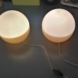 Paire de lampes de table en verre vintage