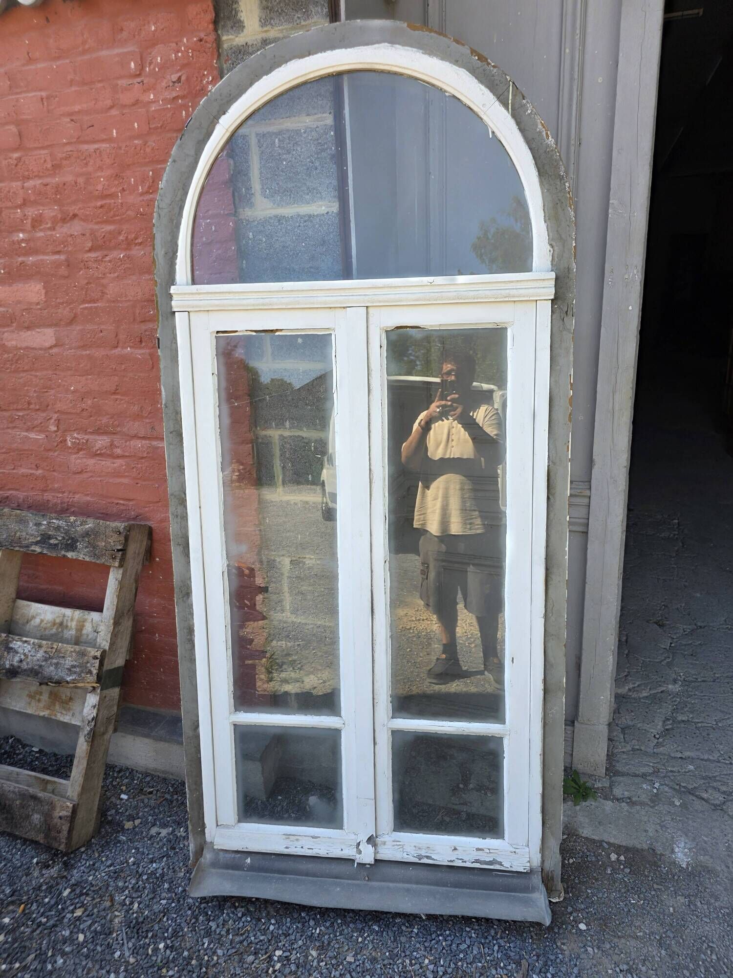 Old window in solid oak