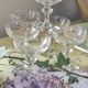 Set of 6 crystal champagne glasses