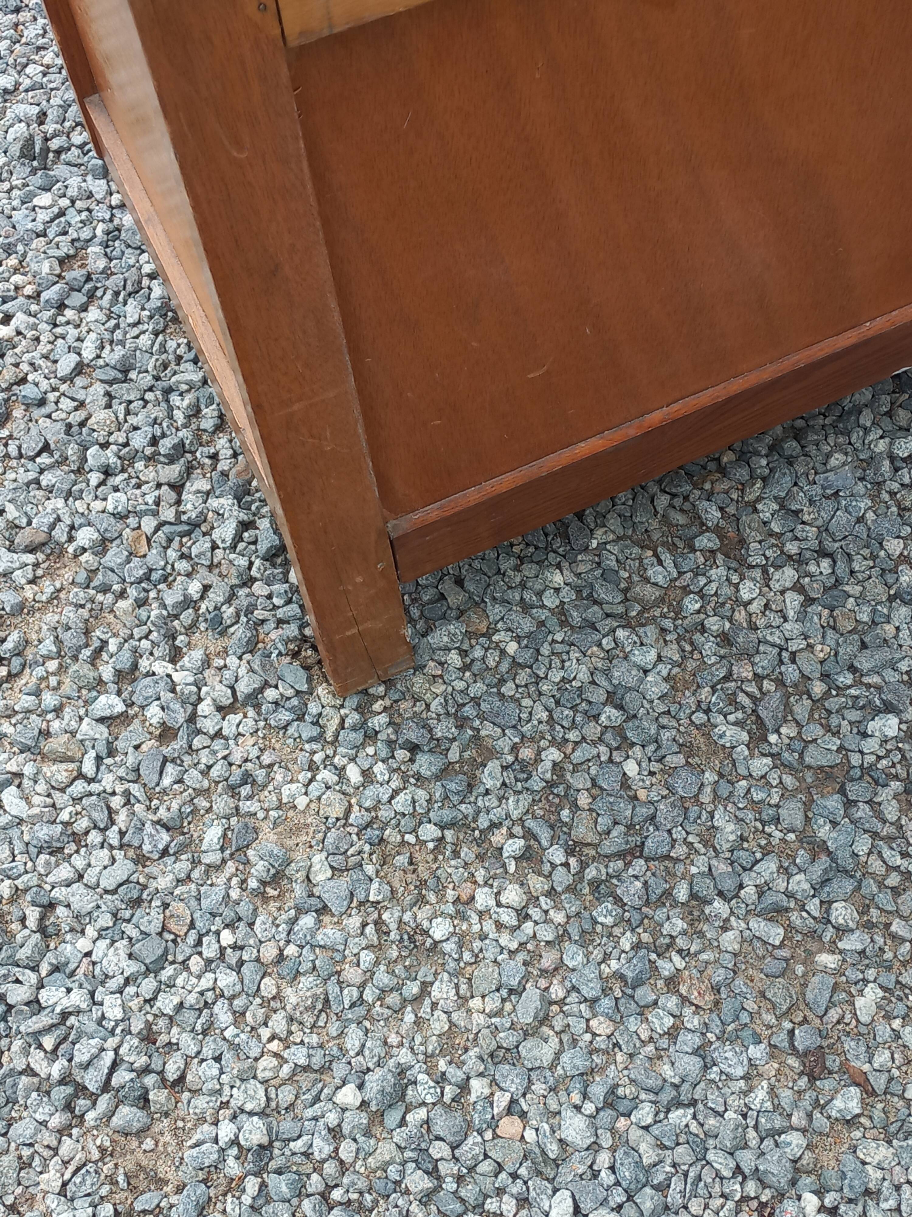 Vintage 1950s oak chest with compass feet