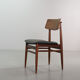 Danish Solid Teak Wooden Dining Chairs with Black Leatherette Seating 1960s