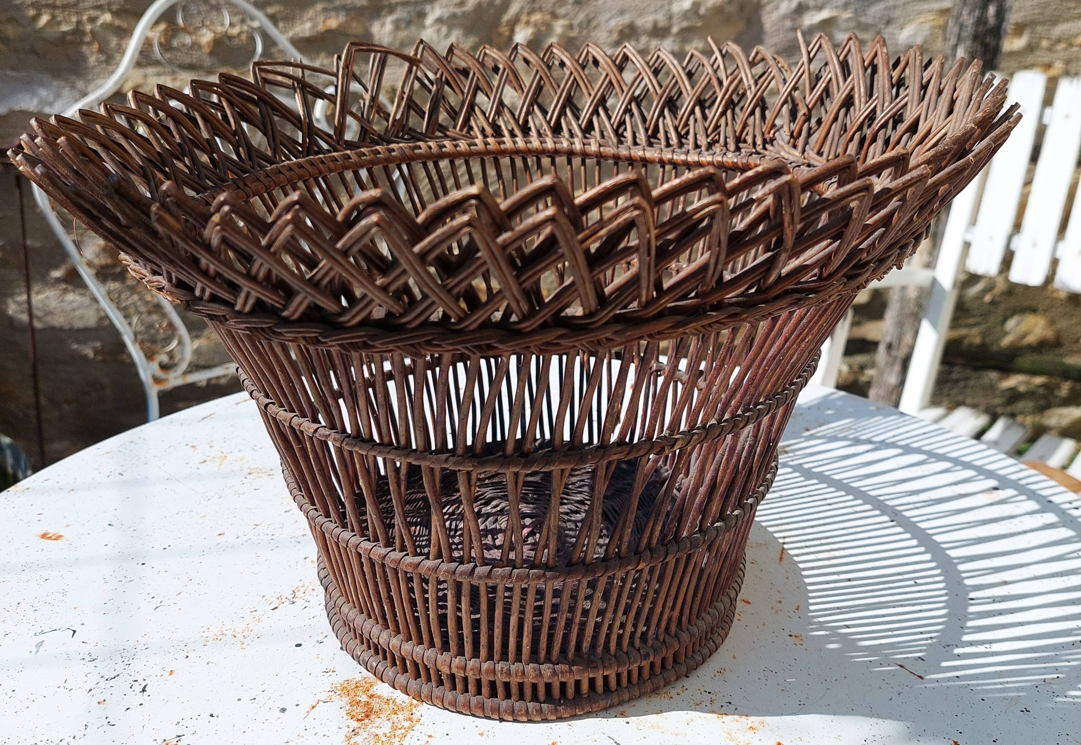 Corbeille vintage osier 23 cm