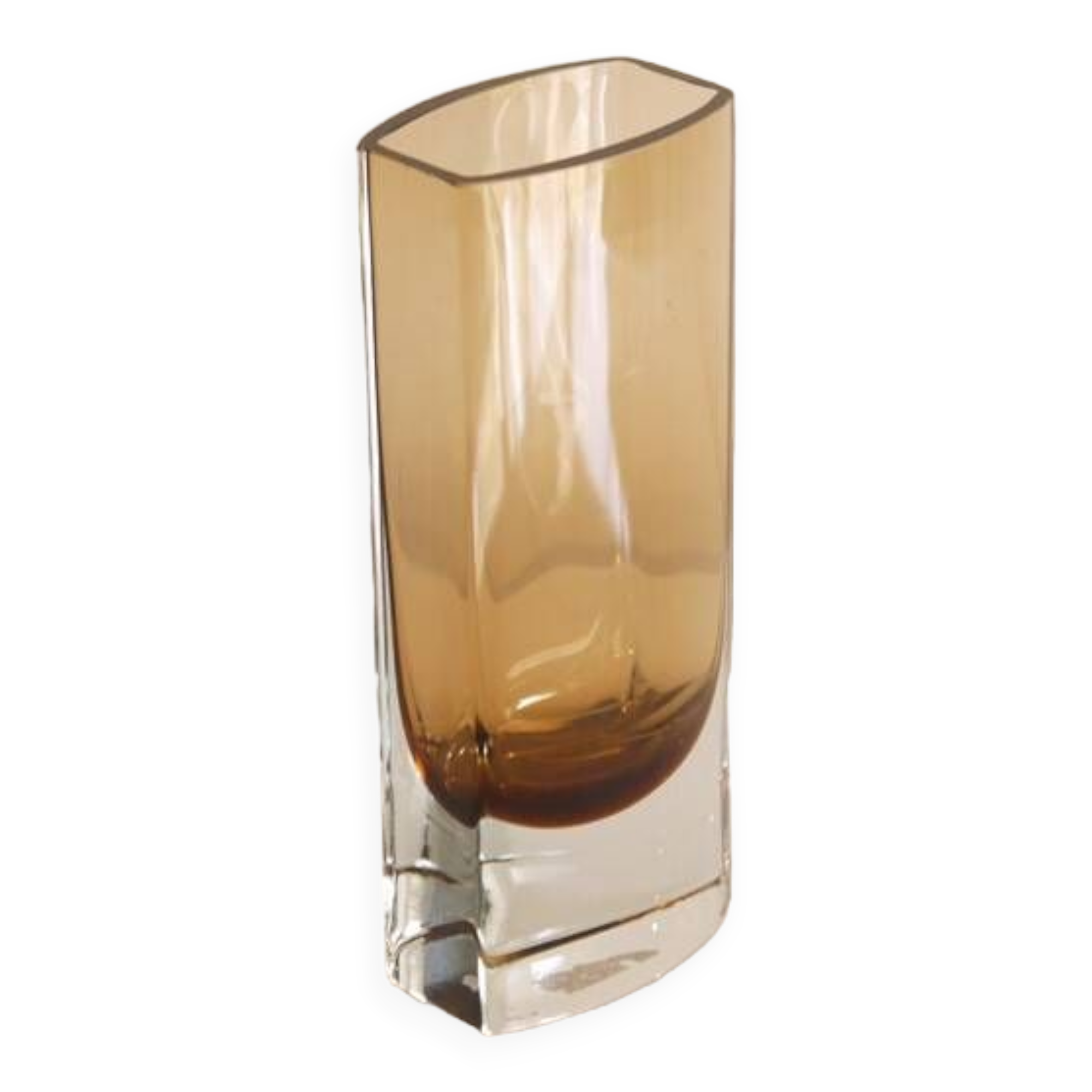 Vintage Scandinavian vase in amber glass 1970