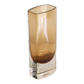 Vintage Scandinavian vase in amber glass 1970