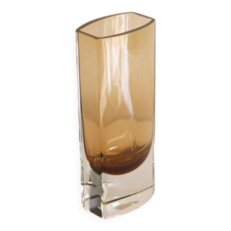 Vintage Scandinavian vase in amber glass 1970