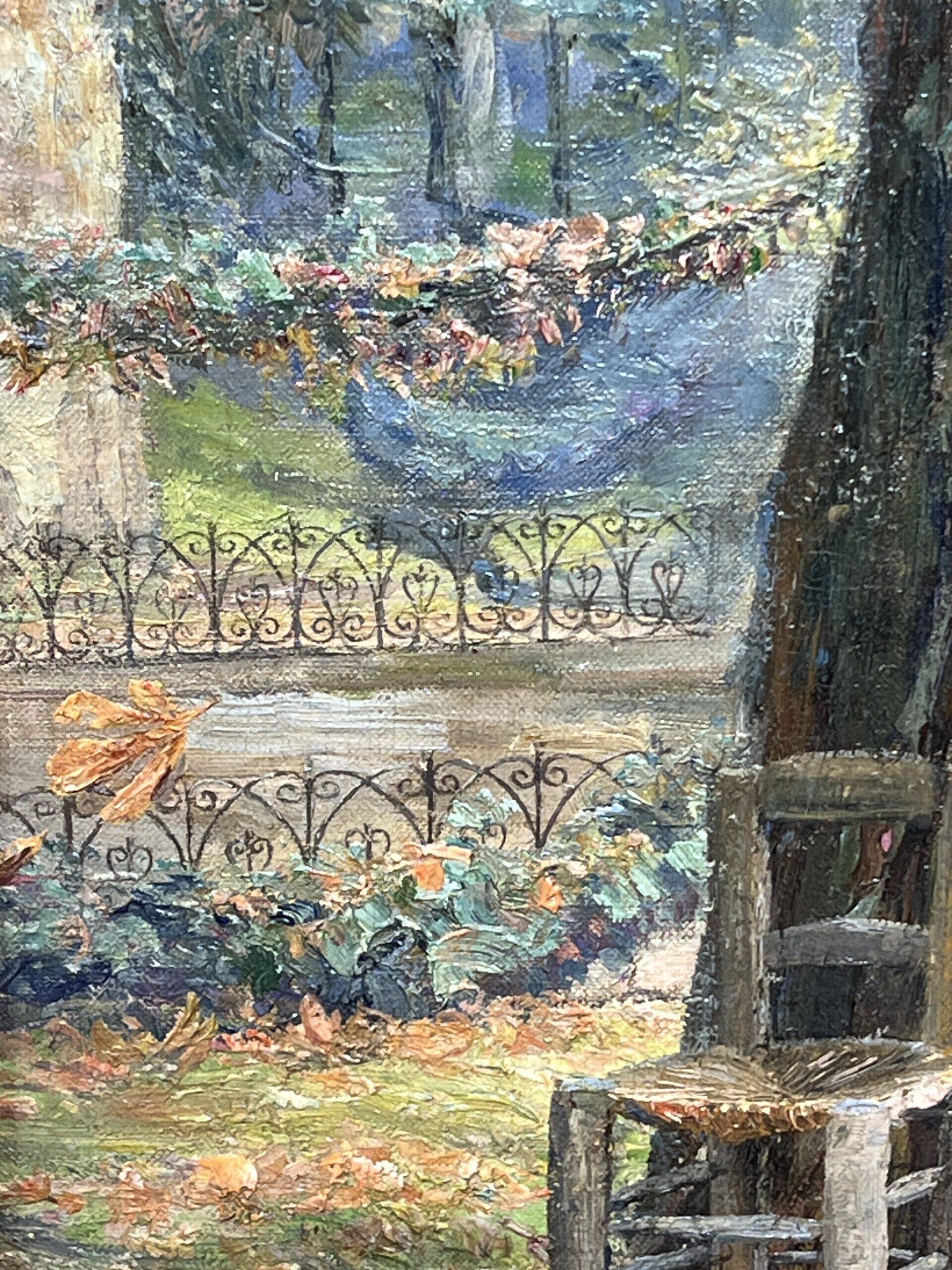 Paul Schaan (1857-1924): The Medici Fountain in the Luxembourg Gardens. Oil on canvas