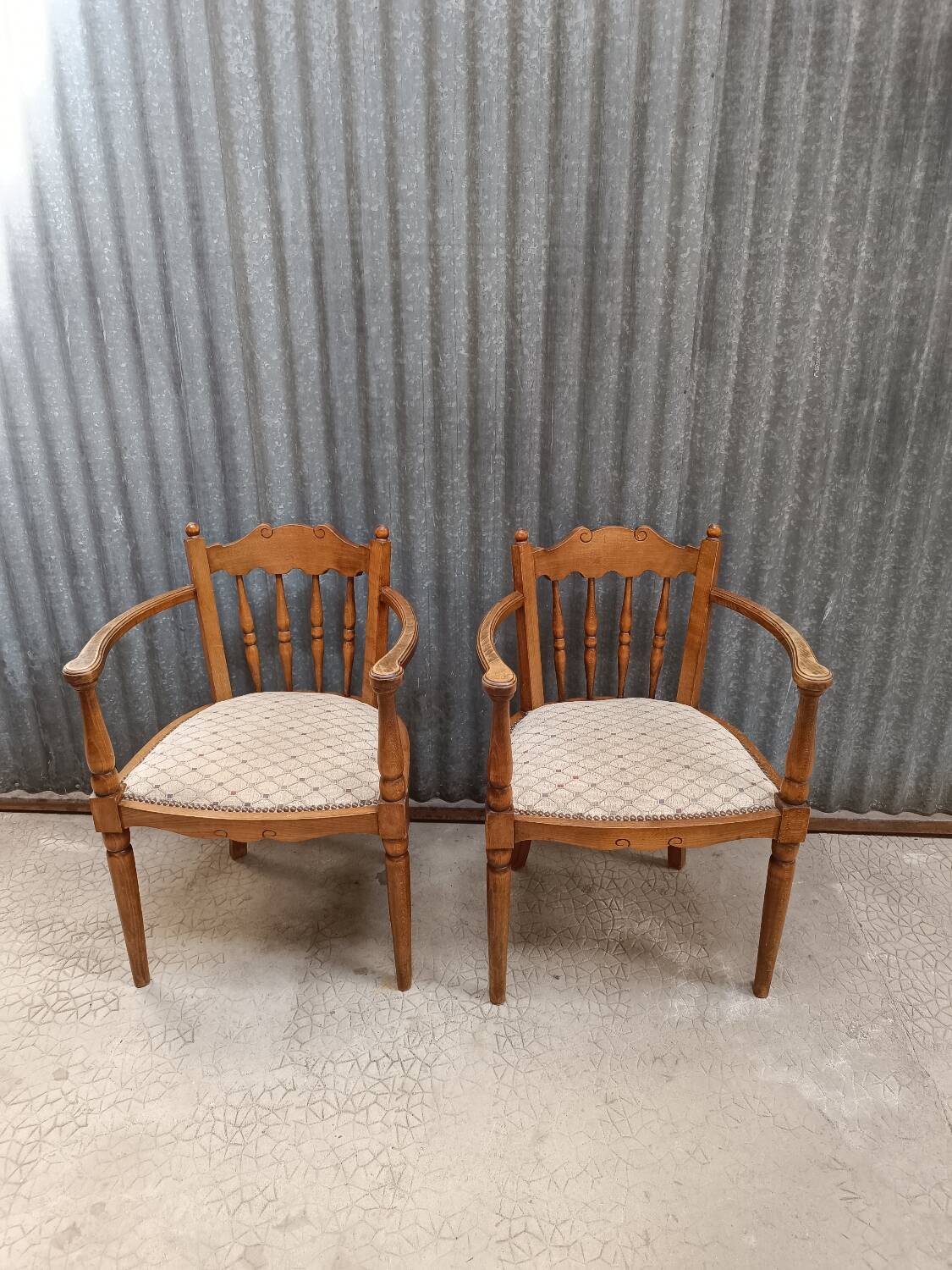 Pair of upholstered armchairs
