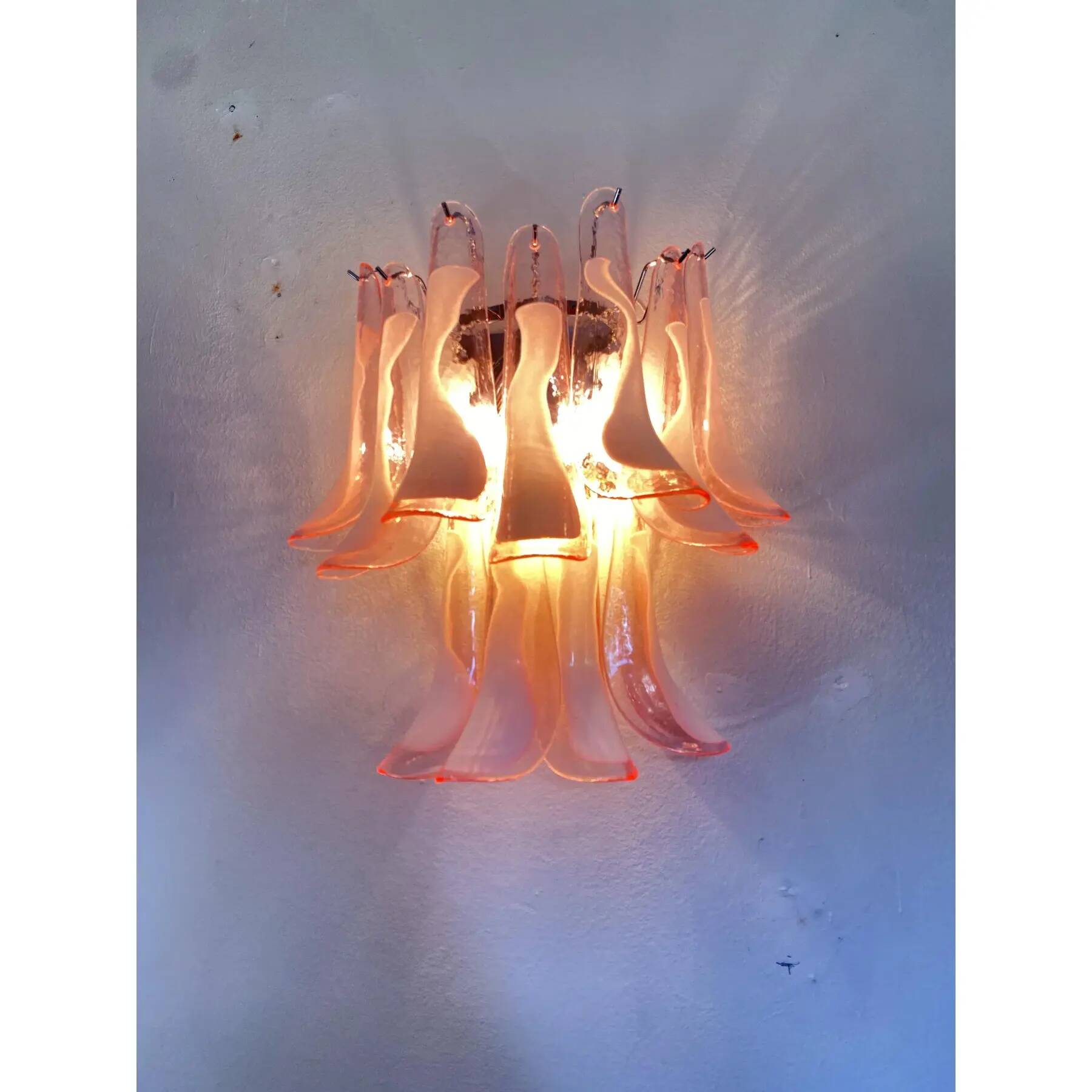 Blush Pink Murano Glass Selle Wall Sconces – A Pair