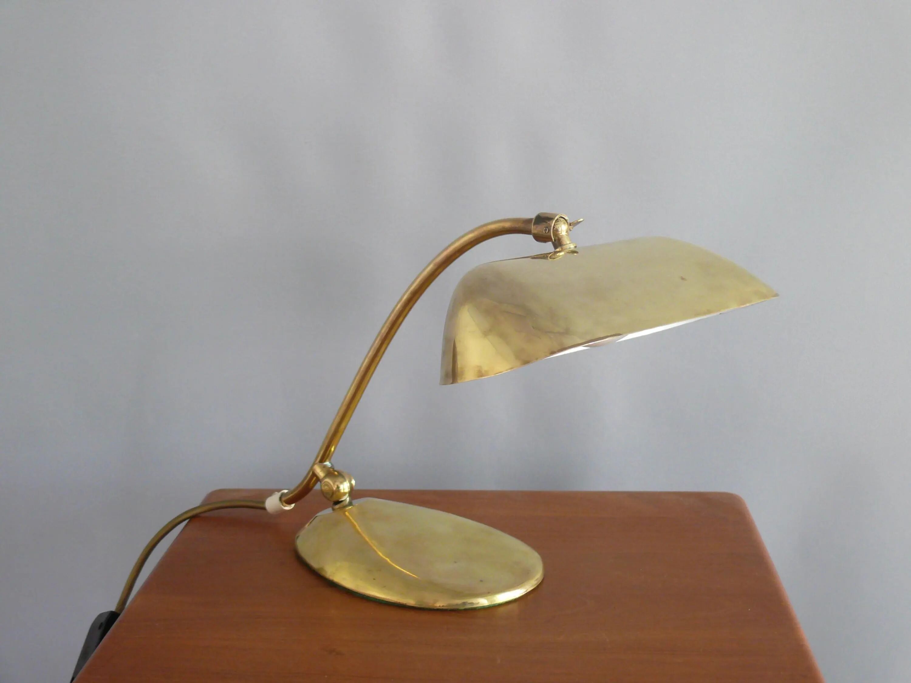 JBS Piano Lamp, Burnished and Brushed Brass, 1960s