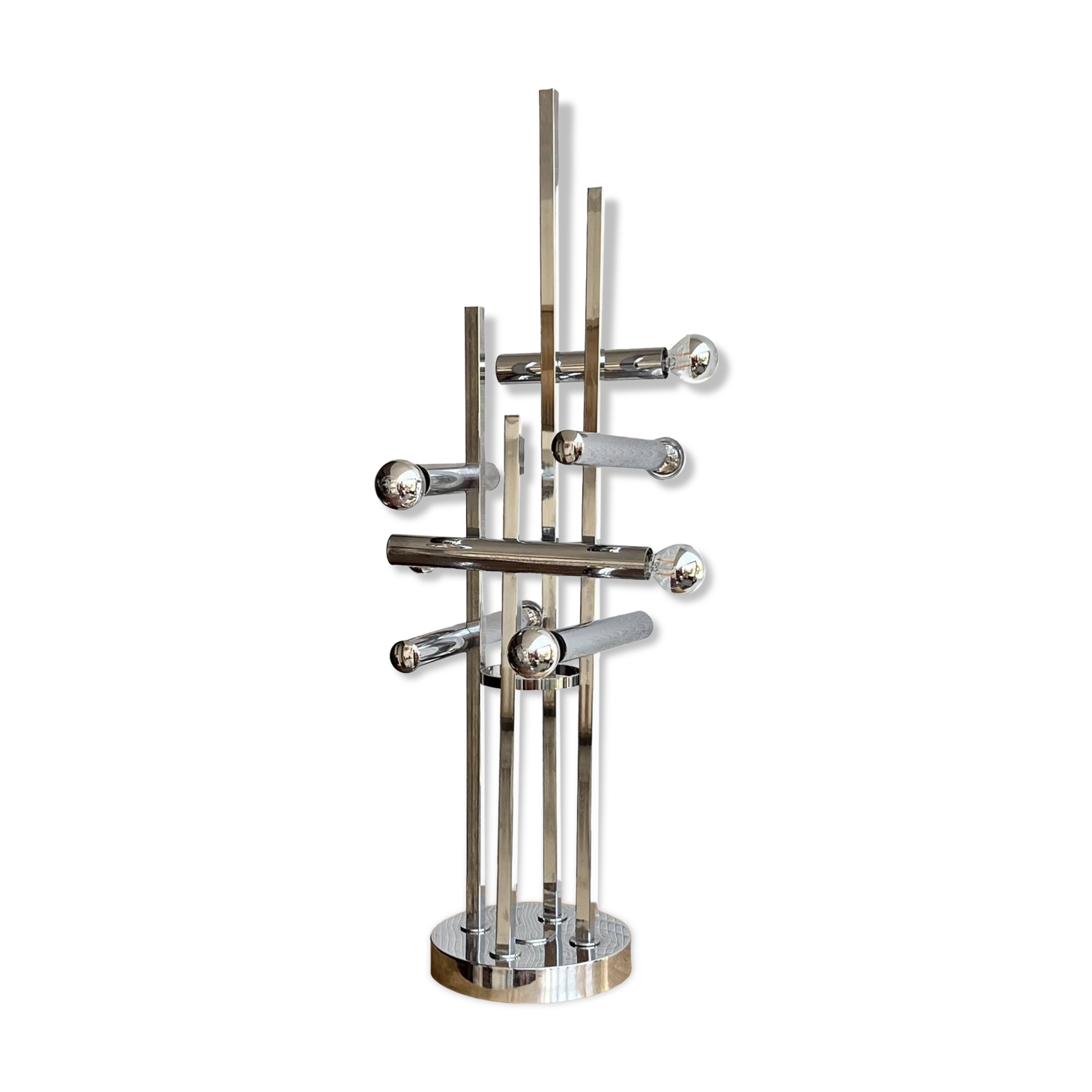 Large 70' Italian chrome table lamp by Stilux Milano