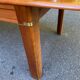 Scandinavian extendable dining table in honey-stained wood for 12 people 1990