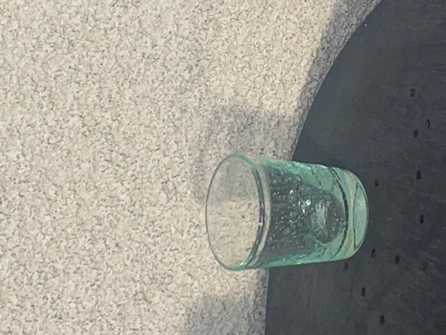 3 glasses in blown glass and green bubble from the glassworks of Biot signed and collector