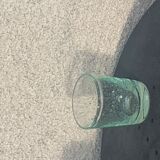 3 glasses in blown glass and green bubble from the glassworks of Biot signed and collector