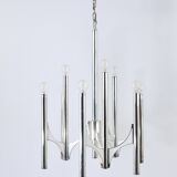 Mid-Century Lustre Gaetano Sciolari Sirius Silvered, Lightolier, Italy