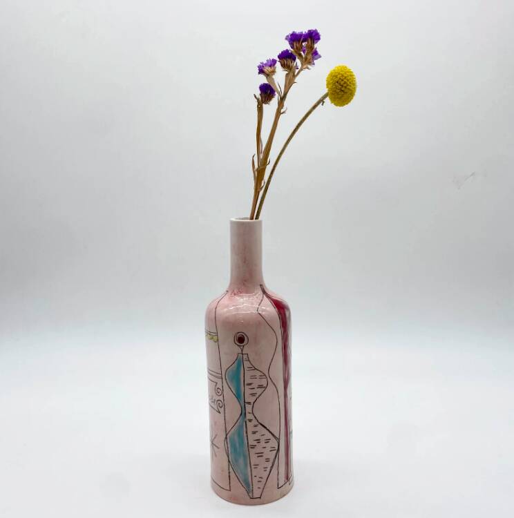 Ceramic "bottle" vase, Prato, Italy, 1960s