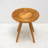 Tabouret en rotin par Jan Kalous pour Úluv, années 1960, Tchécoslovaquie