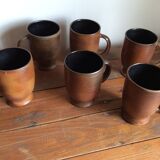 6 stoneware mugs