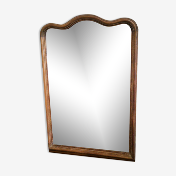 Miroir biseauté contour bois 77x53cm