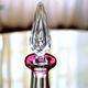 SAINT-LOUIS, Massenet. Tapered Rhine wine carafe, lined-cut crystal.