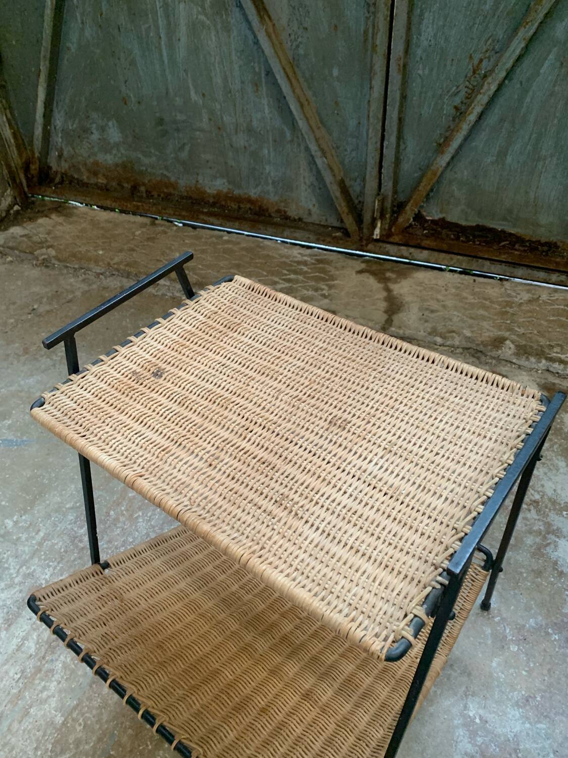 Pair of Raoul Guys Wicker Magazine Racks Circa 195