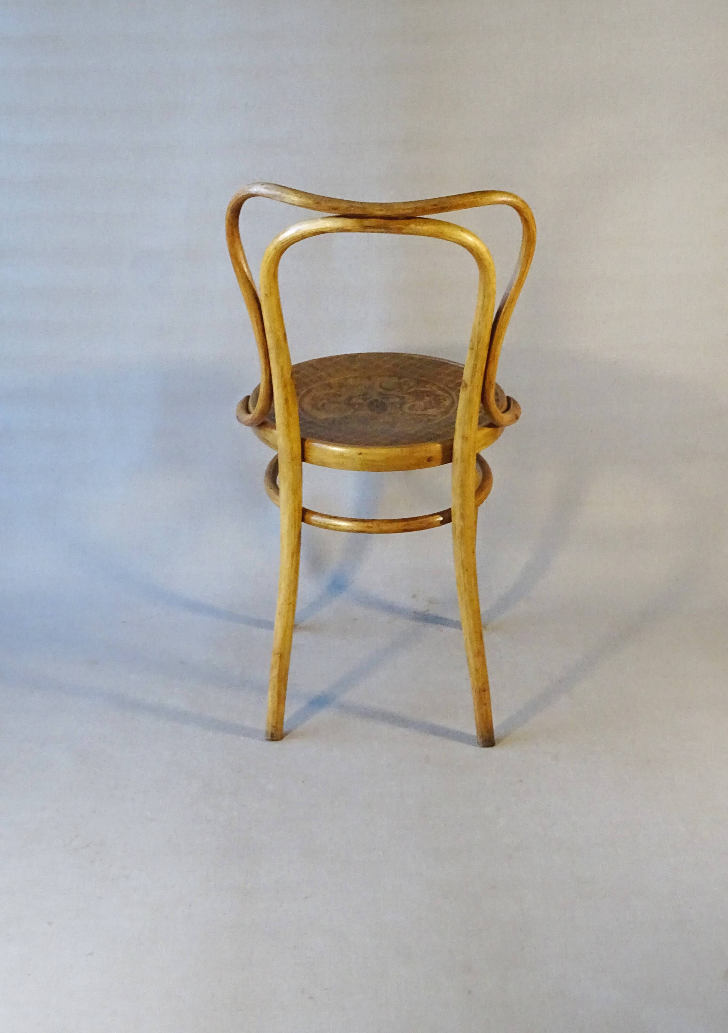 Two Kohn bistro chairs no. 55, circa 1910, not Thonet.