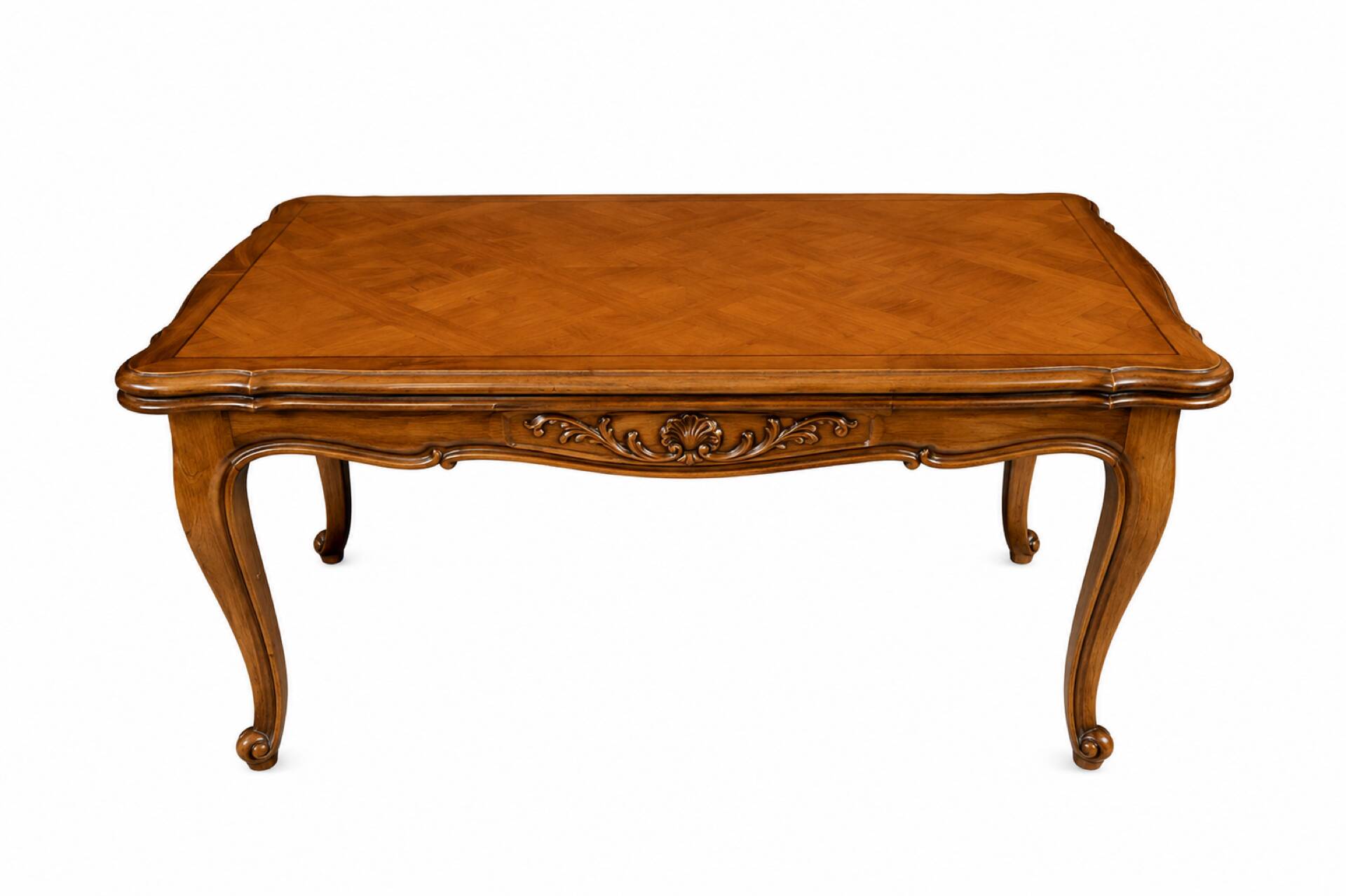 Table de style Louis XV chêne massif à rallonge
