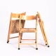 Chaises pliantes vintage italiennes avec siège en paille, set de 3