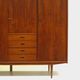Vintage mid century Scandinavian design 4-door wardrobe in teak, 1960s