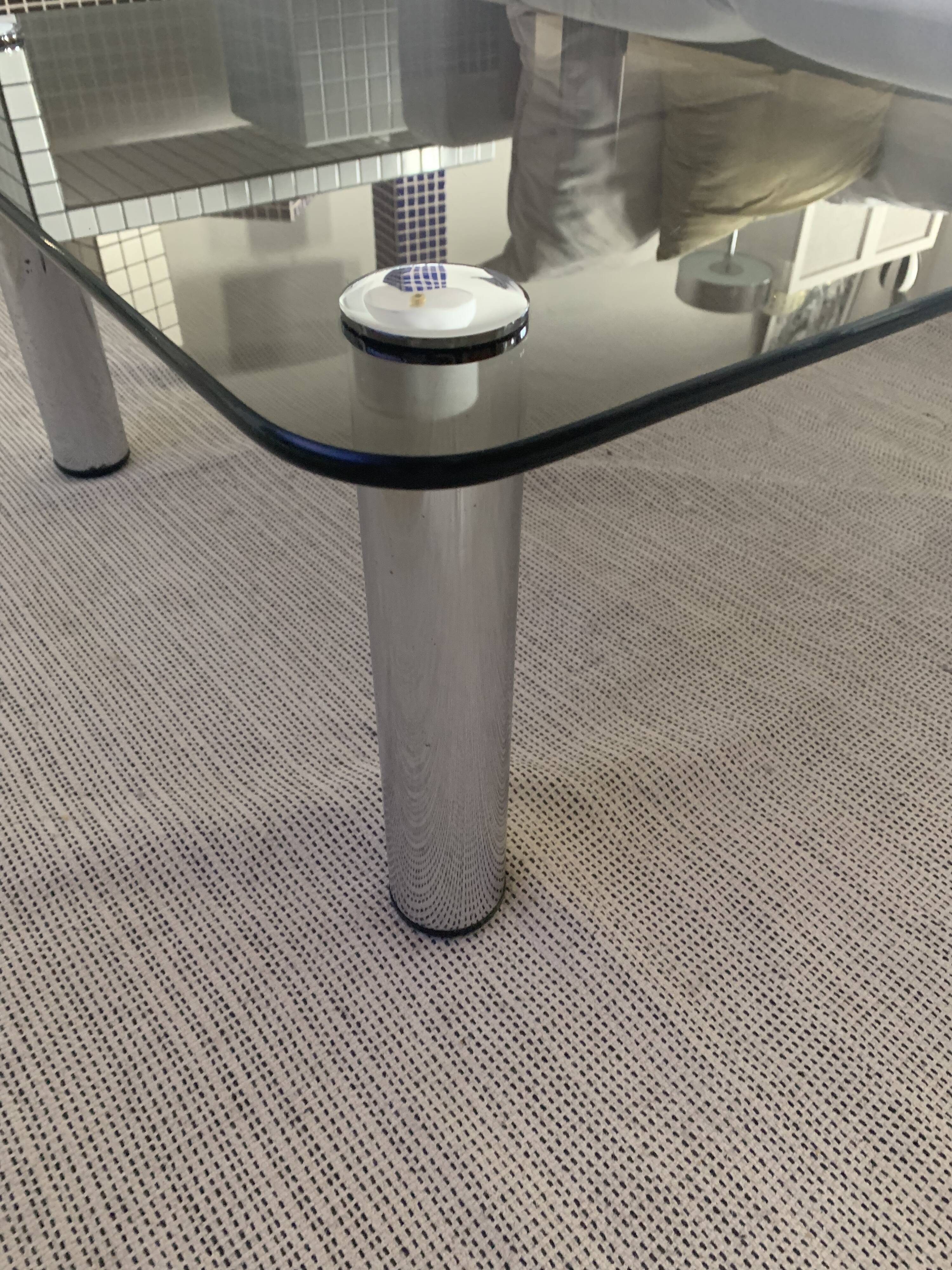 Square smoked glass coffee table