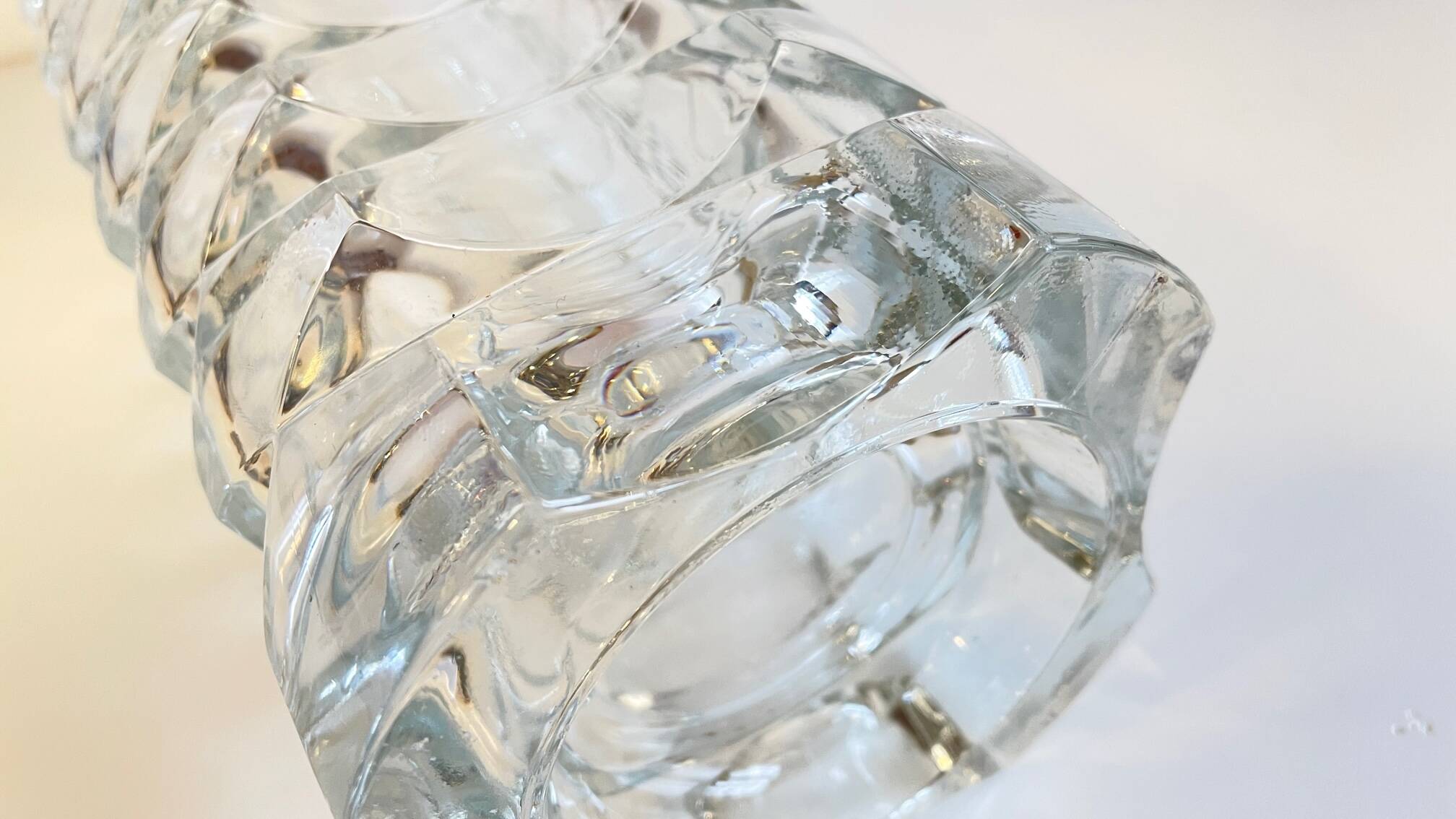 Geometric semi-crystal vase 1950s