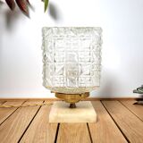 Vintage lamp diamond globe brass and onyx
