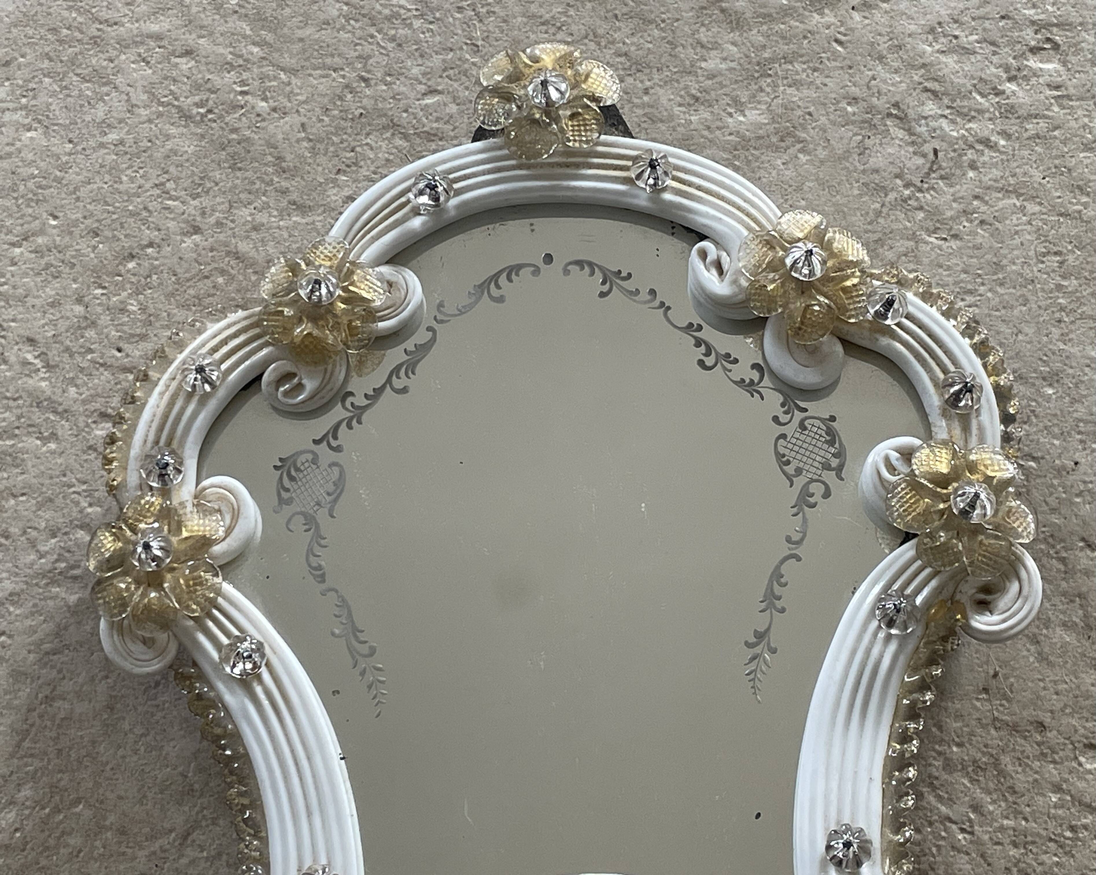 Murano glass mirror wall light