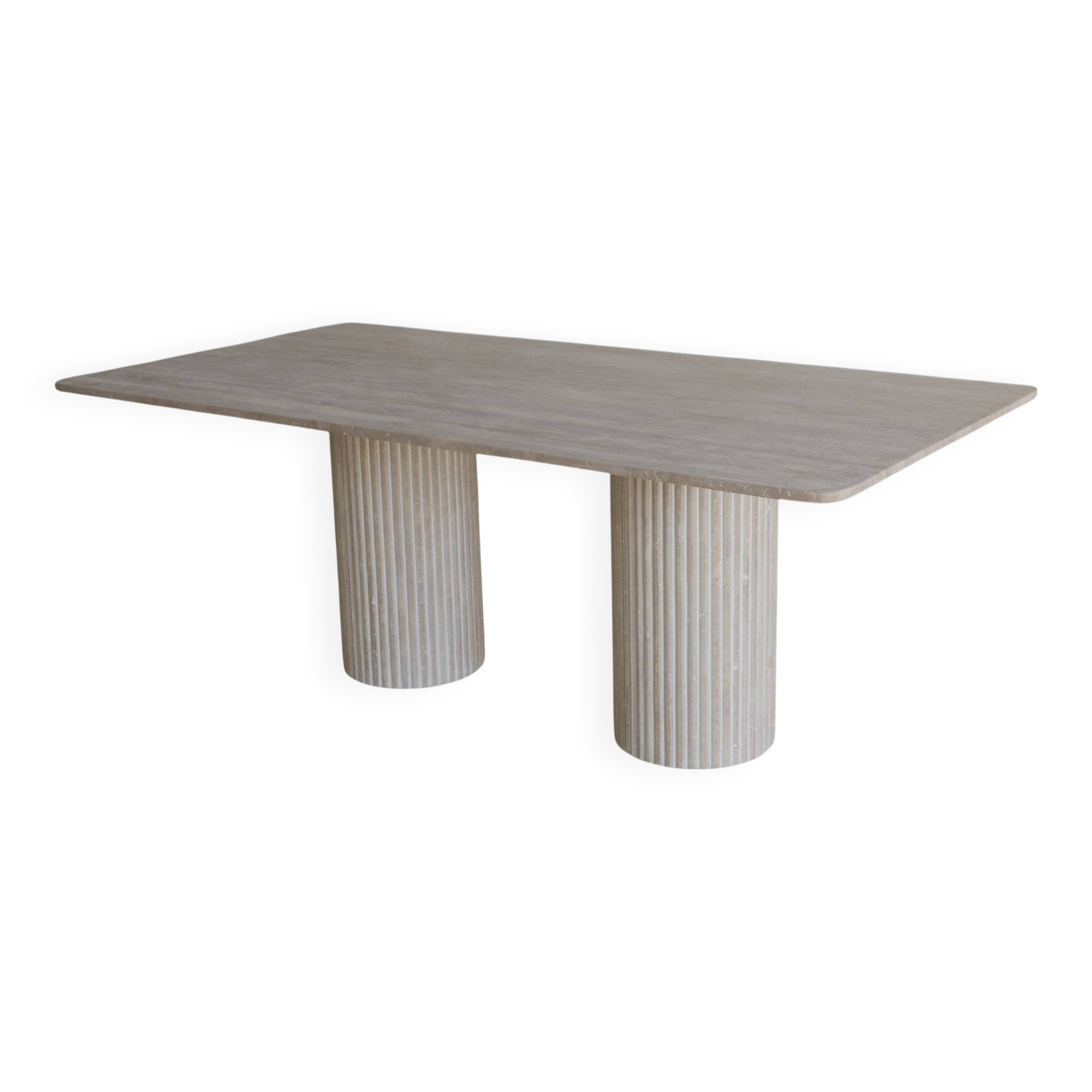 Olympia Rectangular Dining Table - Natural Travertine