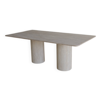 Olympia Rectangular Dining Table - Natural Travertine
