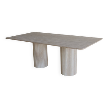 Table à manger rectangulaire Olympia - Travertin Naturel