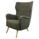 1950s Austrian grey-green bouclé wingback armchair