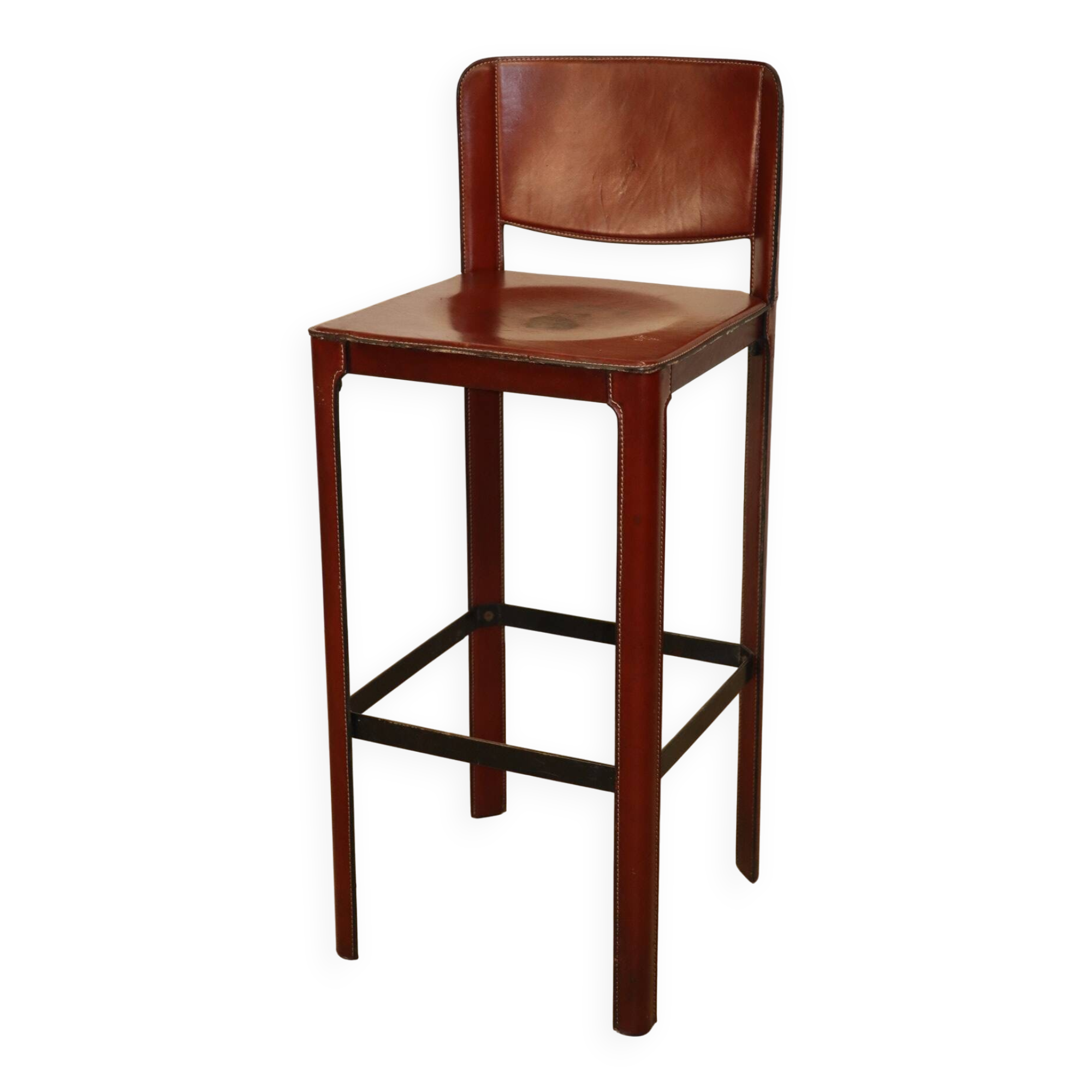 Matteo Grassi high stool in leather and metal