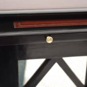 Paire de buffets en laque noire a decor de croisillons circa 1950