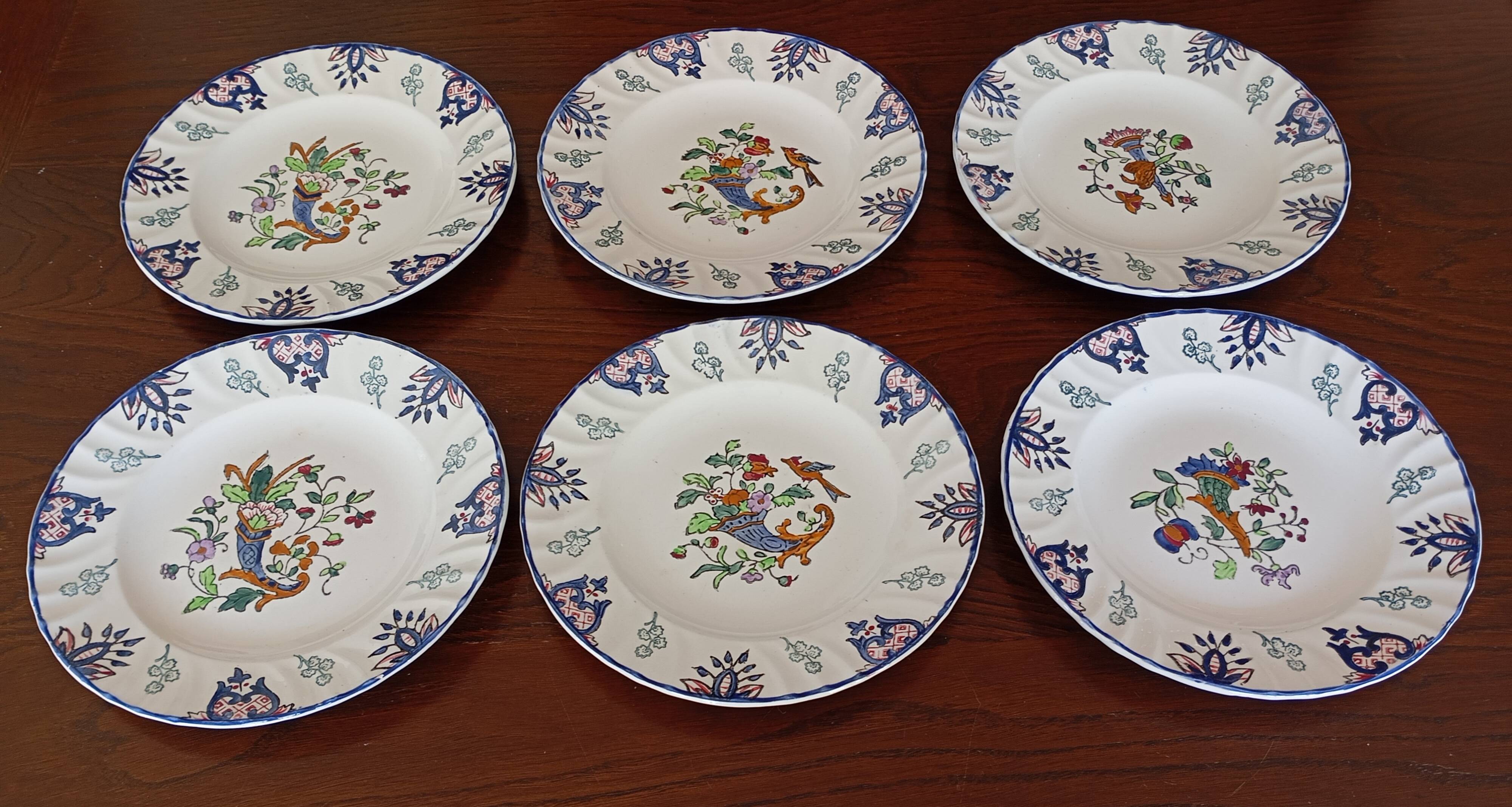 Flat plates "Vieux Rouen" Longwy