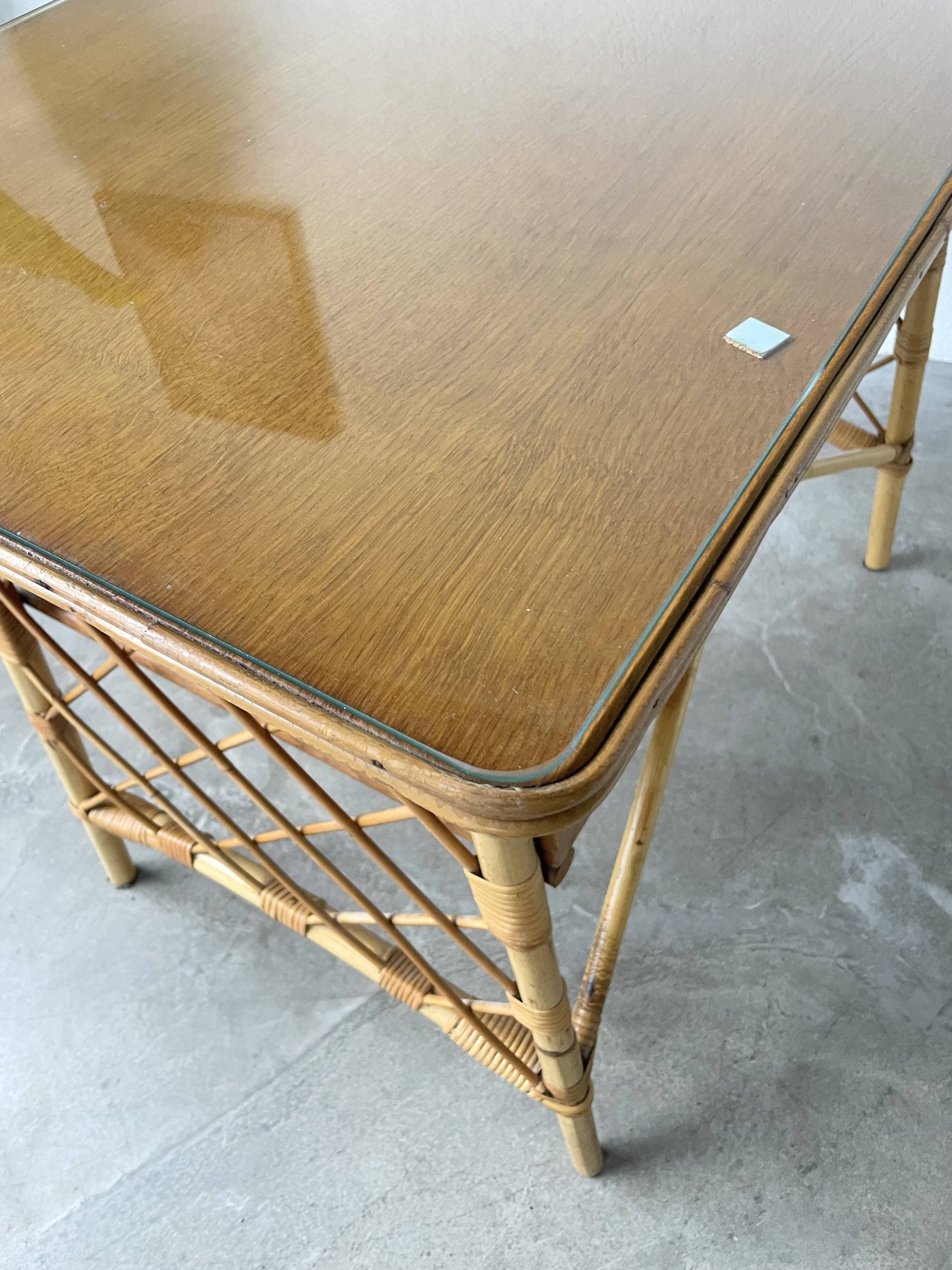 Bureau rotin Louis Sognot et sa chaise