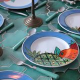 6 pop 90's porcelain dessert plates