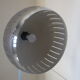 Lampadaire arc Guzzini alu chrome travertin